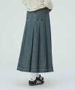 ワイドタック デニム スカート