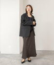 ウォッシャブルレーススカーフ付きサテンロングスカート