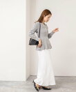 ウォッシャブルレーススカーフ付きサテンロングスカート