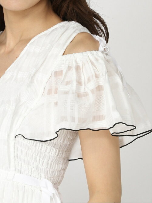 Lanvin En Bleu シャドーチェックオープンショルダーワンピース Rakuten Fashion 楽天ファッション 旧楽天ブランドアベニュー As5131