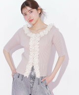 JILL by JILL STUART フリルトリムニット半袖 ジル バイ ジル スチュアート トップス ニット ブラック ピ…