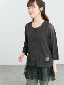 【SALE／50%OFF】Samansa Mos2 【接触冷感】ワンポイント刺繍カーディガン サマンサモスモス トップス カーディガン レッド ブルー グレー ベージュ