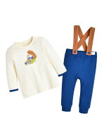 【SALE／70%OFF】moimoln 【2点セット】トップス&スリムフィットオーバーオール モイモルン オールインワ…