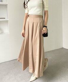 【SALE／70%OFF】GeeRA マチ付フレアーロングスカート ジーラ スカート ロング・マキシスカート グリーン ベージュ ブルー