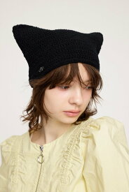 SLY KITTY KNIT BEANIE スライ 帽子 その他の帽子 ブラック ホワイト カーキ【送料無料】