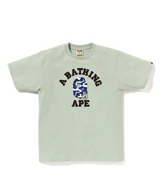 A BATHING APE BAPE CAMO GO APE POINTER COLLEGE TEE ア ベイシング エイプ トップス カットソー・Tシャツ パープル グリーン【送料無料】