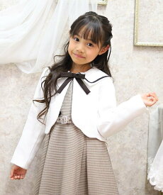 【SALE／70%OFF】axes femme kids バックリボンツイードボレロ アクシーズファム トップス ベスト・ジレ ホワイト