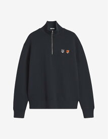 Maison Kitsune DOUBLE BOLD FOX HEAD HALF ZIP COMFORT SWEATSHIRT メゾン キツネ トップス スウェット・トレーナー ブラック【送料無料】