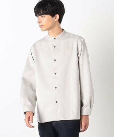 【SALE／10%OFF】COMME CA COMMUNE フェイクスエード バンドカラーシャツ コムサイズム トップス シャツ・ブラウス グレー ピンク ブルー【送料無料】