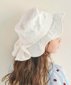 apres les cours 日よけリボン付きスカラップハット UVカット 接触冷感 エフオーオンラインストア 帽子 その他の帽子 ホワイト ピンク