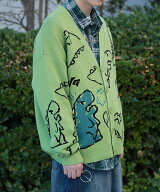 【SALE／20%OFF】HOOK HOOK/(U)【HOOK】落書き恐竜イラスト カーディガン アイモハ トップス カーディガ…