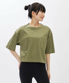 【SALE／50%OFF】UNOHA DROP SHOULDER CROPPED TEE ウノハ トップス カットソー・Tシャツ グリーン グレー ブルー