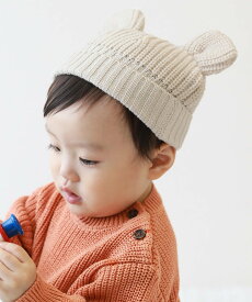【SALE／62%OFF】devirock 洗える ベビー おでこがチクチクしない どうぶつ耳付きニット帽 25AW デビロック マタニティウェア・ベビー用品 ベビー帽子 パープル