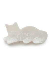 gelato pique 【CAT DAY】キャットBIGヘアクリップ ジェラートピケ ヘアアクセサリー その他のヘアアクセサリー ホワイト ピンク