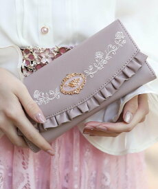 axes femme ローズ刺繍フリル長財布 アクシーズファム インテリア・生活雑貨 その他のインテリア・生活雑貨 ピンク ブルー【送料無料】