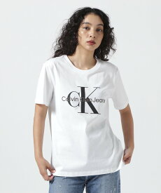 B'2nd Calvin Klein Jeans(カルバンクラインジーンズ)モノグラムロゴTシャツ ビーセカンド トップス カットソー・Tシャツ ホワイト ブラック【送料無料】