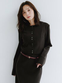 anuans カットジョーゼットショートカーディガン アニュアンス トップス カーディガン ブラウン ブラック ベージュ【送料無料】