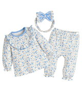 【SALE／70%OFF】moimoln 【セットアップ/3点セット】ラウンドフリルフラワートップス&パンツ&ヘアバンド…