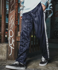 【SALE／20%OFF】improves ライン トラックパンツ インプローブス パンツ ジャージ・スウェットパンツ ネイビー ホワイト ブラック