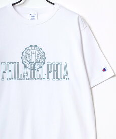 Champion Champion/(M)コットンUSA カレッジプリント 半袖Tシャツ ラザル トップス カットソー・Tシャツ グリーン グレー ネイビー ブラック ブルー ベージュ ホワイト