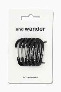 and wander mini carabiner set アンドワンダー スポーツ・アウトドア用品 アウトドア・レジャー・キャンプ用品 グレー ホワイト ブラック