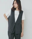 index バックフリルデザインジレ/セットアップ可【洗濯機洗い可/接触冷感/吸水速乾/ストレッチ】 インデックス トップス ベスト・ジレ グレー ブラック ベージュ【送料無料】