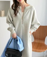 【SALE／30%OFF】GeeRA 前後2WAYハーフジップスウェットワンピース ジーラ ワンピース・ドレス ワンピー…