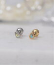 Peony/(W)【Peony/ピオニー】/ステンレスポスト 片耳用 アクアドロップピアス