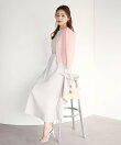 《プラスサイズ》"華やぎ"主役フリルワンピース《M Maglie le cassetto*吉田理紗》《UVカット・吸水速乾》