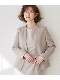 ROPE' PICNIC 【360°ウルトラストレッチ】【WEB限定34,42サイズ】ノーラペルジャケット ロペピクニック コート/ジャケット ノーカラージャケット ネイビー ブラック グレー ブラウン ベージュ【送料無料】