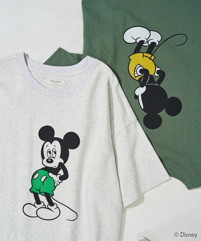 別注/Mickey Mouse/ミッキーマウス 前後 プリント 半袖 Tシャツ【限定展開】