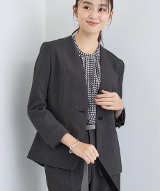 【SALE／30%OFF】INDIVI 【洗える/通勤/スーツ】メランジストレッチ ノーカラージャケット インディヴィ スーツ・フォーマル セットアップスーツ グレー ネイビー【送料無料】