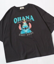 【SALE／11%OFF】Disney Disney ディズニー ワイドシルエット キャラクター Tシャツ 半袖 プリントT レディース サロンハミュー トップス カットソー・Tシャツ イエロー ブラック ブルー ネイビー レッド ベージュ ホワイト グレー オレンジ グリーン パープル ピンク