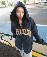 WEGO LADY'S グラフィックBIGZIPパーカー ウィゴー トップス パーカー・フーディー ブラック ワインレッ…