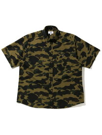 A BATHING APE 1ST CAMO RELAXED S/S SHIRT M ア ベイシング エイプ トップス シャツ・ブラウス グリーン イエロー【送料無料】