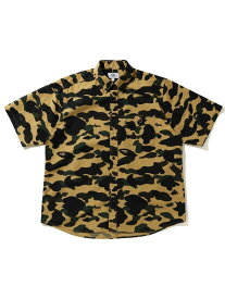 A BATHING APE 1ST CAMO RELAXED S/S SHIRT M ア ベイシング エイプ トップス シャツ・ブラウス グリーン イエロー【送料無料】