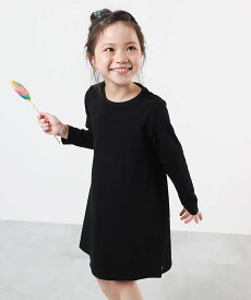 【SALE／65%OFF】devirock 綿100% 無地 Aライン長袖ワンピース 長袖ワンピース ワンピース 25AW デビロック ワンピース・ドレス ワンピース ブラック ネイビー