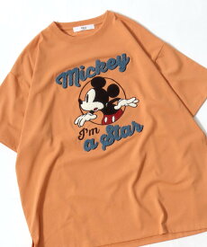 【SALE／20%OFF】Disney Disney ディズニー Tシャツ レディース 半袖 ビッグシルエット キャラクター サガラ刺繍 ティーシャツ サロンハミュー トップス カットソー・Tシャツ グレー オレンジ ブラック ベージュ ブルー ホワイト グリーン イエロー パープル ピンク ネイビー