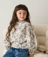 riziere フランネル花柄フリルブラウス リジェール トップス シャツ・ブラウス ホワイト