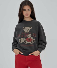 GUESS (W)Bear Oversize Crewneck ゲス トップス スウェット・トレーナー ブラック ホワイト【送料無料】