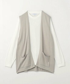 【SALE／80%OFF】a day in the life ジレ+ロングスリーブT -ハンドウォッシャブル-＜A DAY IN THE LIFE＞ ユナイテッドアローズ アウトレット トップス ベスト・ジレ ベージュ ブラック
