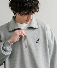 KANGOL 【KANGOL】別注コラボロゴ刺繍ハーフジップ ロッキーモンロー トップス スウェット・トレーナー ブラウン グレー ネイビー ホワイト グリーン ブラック【送料無料】