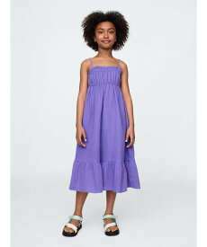 GAP (K)クリンクルガーゼ ミディワンピース (キッズ) ギャップ ワンピース・ドレス ワンピース パープル イエロー【送料無料】