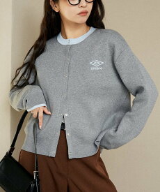 【SALE／31%OFF】UMBRO ワンポイント刺繍 配色 ニットカーデ 限定展開 25AW フリークスストア トップス カーディガン ネイビー グレー ブラウン【送料無料】