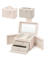Francfranc リボン ジュエリーボックス ライトピンク 収納 アクセサリー収納 大容量 フランフラン インテ…
