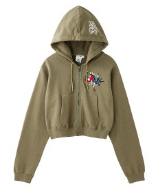 【SALE／30%OFF】X-girl TATTOO COMPACT ZIP UP HOODIE エックスガール トップス スウェット・トレーナー ピンク カーキグリーン ブラック【送料無料】