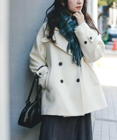 【SALE／30%OFF】URBAN RESEARCH スーパー100メルトンPコート アーバンリサーチ ジャケット・アウター ピーコート ホワイト グレー ネイビー【送料無料】