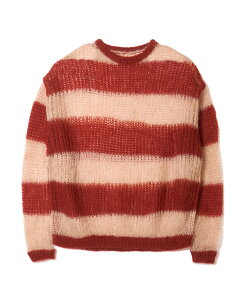 �ySALE�^30%OFF�zMSML MOHAIR BORDER KNIT �K�[�f�� �g�b�v�X �j�b�g �p�[�v�� �x�[�W���y���������z