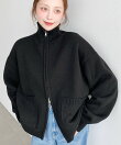 Wジップポケ付きニットブルゾン