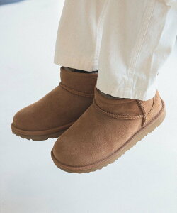 ���ǂ� �r�[���X UGG(R) / �L�b�Y CLASSIC ULTRA MINI (19.5~21cm) 25AW �M�t�g �v���[���g �h�� �u�[�c �R�h�� �r�[���X �V���[�Y�E�C �X�j�[�J�[ �u���E�� �u���b�N�y���������z